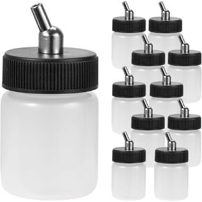 ABEST New 10PCS Dual Action Airbrush Plastic Bottle Jar 22CC / Standard Suction Lid Paint Cup Air Brush Accessories Model Air Tool Box