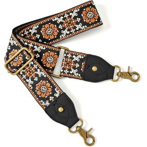 Purse Strap Replacement Crossbody Wide Shoulder Strap Handbag Adjustable Embroidery Guitar Style Bag Strap