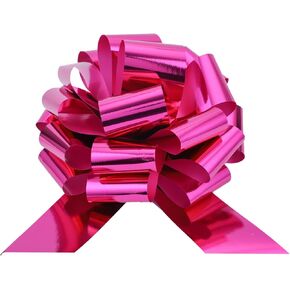 2 Pcs Large Ribbon Pull Bow - 12" Wide, Big Gift Bows for Cars Decor, New Houses, Gift Basket, Presents, Wreath, Decoration, Office, Valentine's Day (Red)