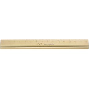 HARFINGTON Aluminum Hollow Scale Ruler 15cm Metric Triangular Metal Straight Ruler Engineer Architect Scale Ruler Measuring Tool for Measure Drawing Office Classroom, Golden