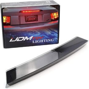 iJDMTOY Smoked Black Lens LED 3rd Brake Light Compatible With 1999-2004 Ford Mustang, Powered by 12 Super Bright Red LED Emitters