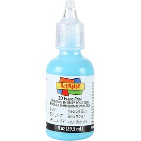 Scribbles 54128 3D Fabric Paint Shiny- Medium Blue