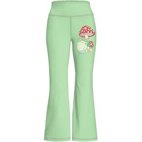 Flare Yoga Pants for Girl High Cut Legging Tummy Control Kids Long Trousers Casual Bell Bottom Sweatpants