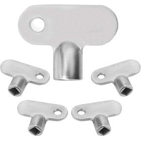 LUTER 5Pcs Radiator Valve Keys, Radiator Bleed Hole Key Radiator Vent Air Valve Key Plumbing Valve Key for Radiators and Faucet (Silver)