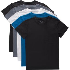 Hanes Boys' Originals Performance Mesh Tween T-Shirt Pack, Stretch Undershirts, 5-Pack