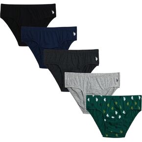 U.S. Polo Assn. Men's Underwear - 5 Pack Low Rise Cotton Brief with Contour Pouch - Underwear Briefs for Men (Sizes: S-XL)
