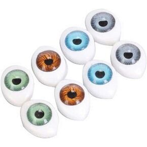 UPSTORE 8 Pairs (23 x 16mm) Colorful Oval Shape Plastic Eyeballs Craft Eyes Kit DIY Sewing Crafting Decoration Doll Making Accessories