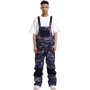 Mens Snowboard Bibs Ski Pants snowboarding Overalls Waterproof Windproof Adjustable Straps Winter Sport Warm