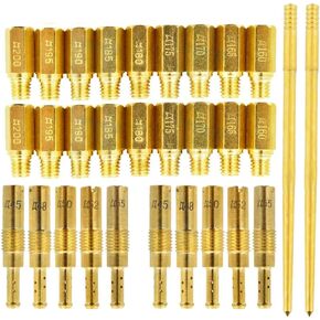 30 Pieces Carburetor Main Jet Pilot/Slow Jet Needle Kit Compatible with Keihin FCR PWK OKO CVK PWM