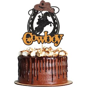 24PCS Cowboy My 1st Rodeo Cupcake Toppers Riding HorseShoe Cowgirl Hats Western Theme Happy Birthday Baby Shower Party Cake Decorations Supplies Pink 1