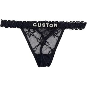 Personalized Thong With Special Word Funny Custom Underwear Thong Low Rise Sexy G-String for Women