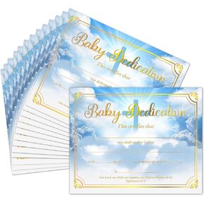 Baby Dedication Certificates, 25 Pcs Baptism Certificates for Church, Christening Recognition Gifts for Boys Girls, Baby Shower Baptism Party Supplies Decorations, 16