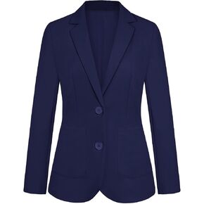 Women's Blazer Jackets Business 2-Button Open Front Long Sleeve Notch Collar Office Work Pocket Blazers