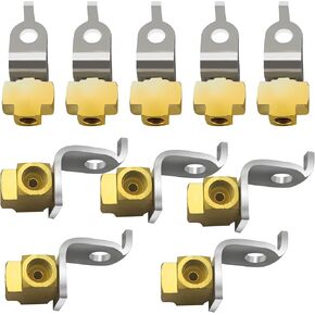 10Pcs Universal 3-Way Female Brake Line Tee for 3/16Inch Tube With Mounting Bracket for Inverted Flare Fittings All 3/8"-24 threads Ports Brass Accessories