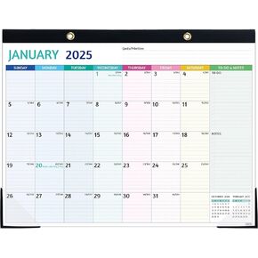 2025-2026 Desk Calendar – Jan 2025 – Jun 2026, 18 Monthly Desk Calendar 2025-2026, Large Desk Calendar, 22'' x 17'', 2025 Desk/Wall Calendar with Desk Pad, To-do Lists, Ruled Blocks, Corner Protectors