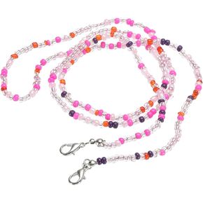 HARFINGTON Eyeglass Chain, 30" Beaded Sunglasses Strap Holder Around Neck Eyewear Retainer Chain Hat Strap Lanyard, Pink