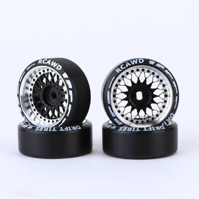 RCAWD لـ 1/28 Mini-Z AWD AMZ Mini-Q AMR GLA DRZ Mini-D IW04M Wltoys XRX BZ IW05 IW06 ترقيات مجموعة إطارات عجلة الانجراف، لا مزيد من أجزاء الغراء بقطر 27 مم، نوع الشمس، أسود