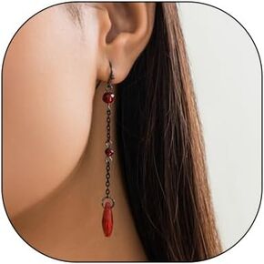 Gothic Blood Drop Earrings Vintage Gothic Blood Drop Earrings for Women Red Water Droplets Dangle Drop Earrings Halloween Vampire Earrings Jewelry Gifts