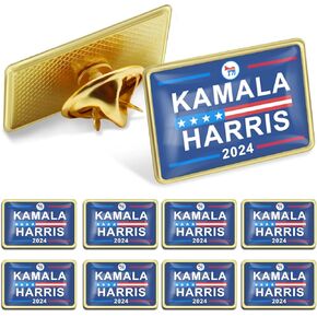 10/20/50/100Pcs Kamala Harris 2024 Flag Lapel Pins Bulk - Show Your Support For Democratic Party 2024 President Vote Campaign Pins Badge Patriotic Souvenir