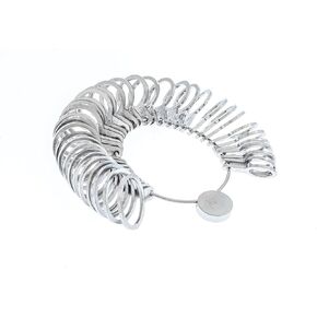 SE 29-Piece Chrome Plated Stainless Steel Wedding Ring Sizer Set - USA Sizes 1-15, 12.5-24.5mm -JT131BS