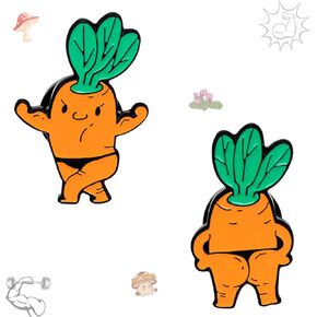 Cute Carrot Fitness Pins, Enamel Brooches Showing Health And Vitality, Funny Backpack Pins, And Lapel Pins Suitable For Everyday Outfits