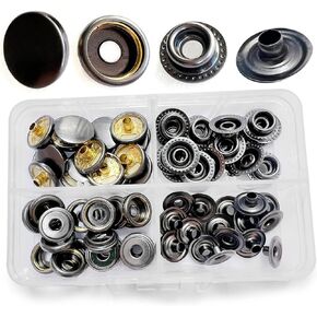 Leather Snaps with Fastener Pliers, Snap Setup Tool, Diameter15mm Metal Button Snaps Press Studs for Clothes, Jackets, Jeans Wears, Bracelets, Bags