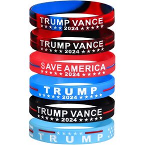 COLORFUL BLING Trump Vance 2024 Bracelet Vote Donald Trump For President VP USA Election Rubber Bracelets Take America Back Wristbands