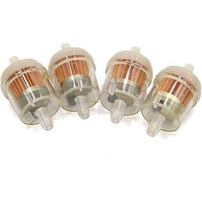 uxcell 4pcs Magnetic Motorcycle Gasoline Gas Oil Fuel Filter for 7mm Dia Hose Replacement Gold Tone Clear Plastic