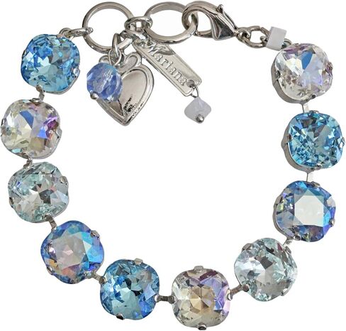 سوار ماريانا مرصع بالروديوم ومطلي بالثلج الأزرق ووسادة كبيرة من الكريستال، 4326/2 141ro in Kuwait