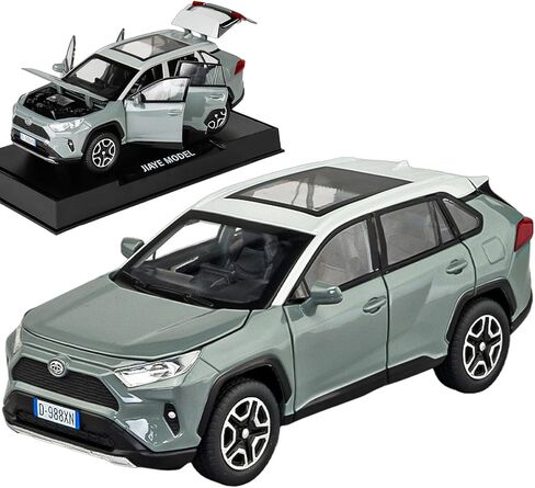 Model Car 1/32 RAV4 Toy Car Alloy Diecast Collectible Model with Light and Sound Toy Vehicle for Boys Kids Toddler Gift White Car in Saudi Arabia