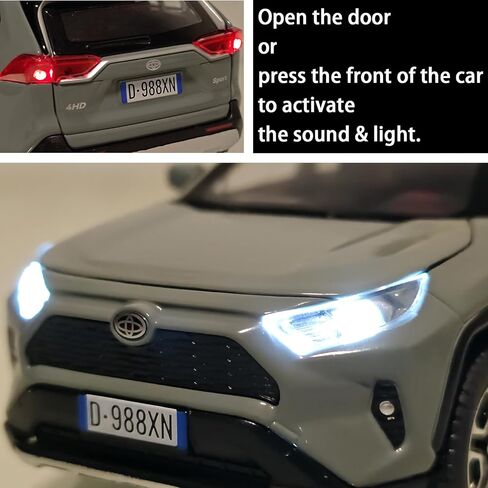 Model Car 1/32 RAV4 Toy Car Alloy Diecast Collectible Model with Light and Sound Toy Vehicle for Boys Kids Toddler Gift White Car in Saudi Arabia