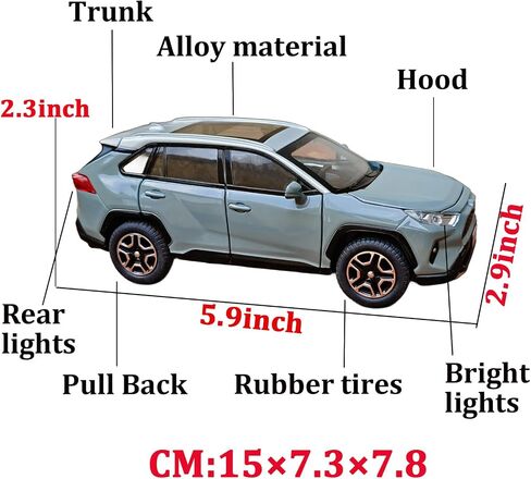 Model Car 1/32 RAV4 Toy Car Alloy Diecast Collectible Model with Light and Sound Toy Vehicle for Boys Kids Toddler Gift White Car in Saudi Arabia