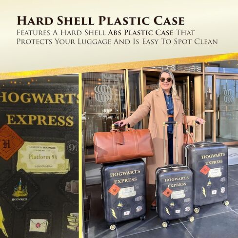 FUL Harry Potter 25 Inch Rolling Luggage, Hogwarts Express Hardshell Suitcase with Spinner Wheels, Black (FKFL0004-001) in Saudi Arabia