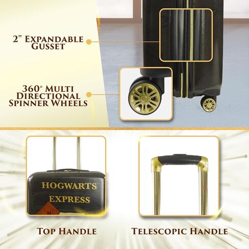 FUL Harry Potter 25 Inch Rolling Luggage, Hogwarts Express Hardshell Suitcase with Spinner Wheels, Black (FKFL0004-001) in Saudi Arabia