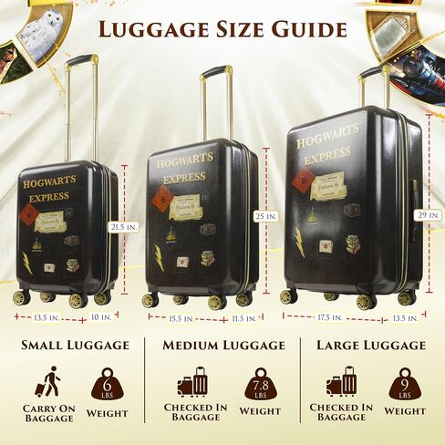 FUL Harry Potter 25 Inch Rolling Luggage, Hogwarts Express Hardshell Suitcase with Spinner Wheels, Black (FKFL0004-001) in Saudi Arabia