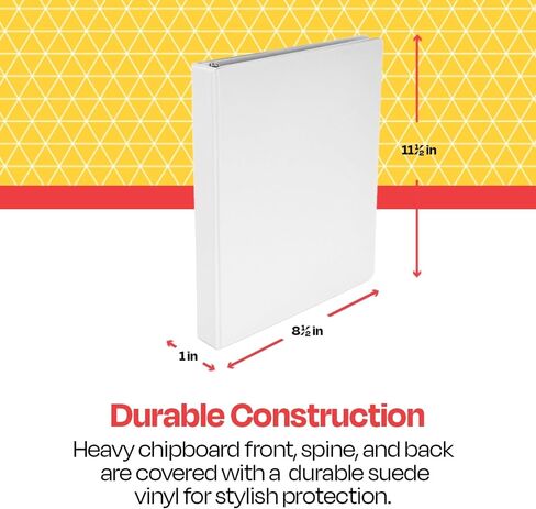 School Smart D Ring Binder, Polypropylene, 1 Inch, White in Saudi Arabia