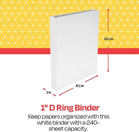 School Smart D Ring Binder, Polypropylene, 1 Inch, White in Saudi Arabia