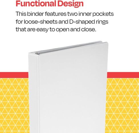 School Smart D Ring Binder, Polypropylene, 1 Inch, White in Saudi Arabia