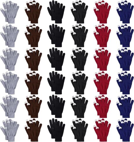 36 Pairs Winter Gloves Touchscreen Magic Gloves Stretchy Knit Cotton Gloves Bulk For Men Women Homeless Cold Weather in Kuwait