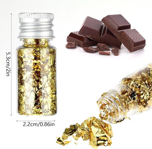 Sibba 4 Pcs Gold Foil Flakes Gold Flakes for Resin Gold Foil Flakes Leaf Cake Decoration Imitation Foil Flakes Resin Metallic Leaf 20g for Nails Painting Makeup Crafts Supplies Jewelry Making in Saudi Arabia