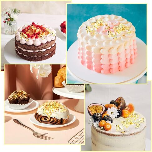 Sibba 4 Pcs Gold Foil Flakes Gold Flakes for Resin Gold Foil Flakes Leaf Cake Decoration Imitation Foil Flakes Resin Metallic Leaf 20g for Nails Painting Makeup Crafts Supplies Jewelry Making in Saudi Arabia