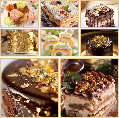 Sibba 4 Pcs Gold Foil Flakes Gold Flakes for Resin Gold Foil Flakes Leaf Cake Decoration Imitation Foil Flakes Resin Metallic Leaf 20g for Nails Painting Makeup Crafts Supplies Jewelry Making in Saudi Arabia