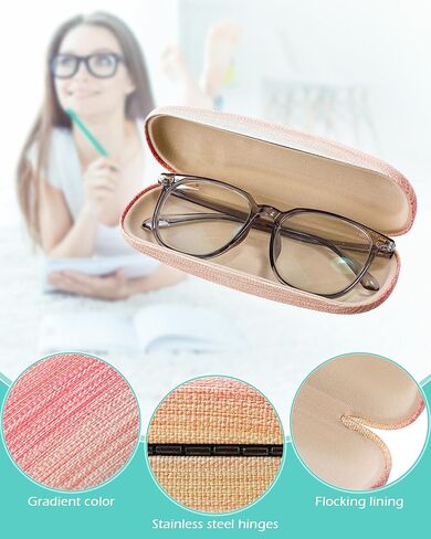9 قطع حافظة نظارات بقشرة صلبة حافظة نظارات واقية مع قطعة قماش للتنظيف من جلد البولي يوريثان حافظة نظارات متعددة للقراءة للنساء والرجال نظارات شمسية in Kuwait