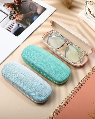 9 قطع حافظة نظارات بقشرة صلبة حافظة نظارات واقية مع قطعة قماش للتنظيف من جلد البولي يوريثان حافظة نظارات متعددة للقراءة للنساء والرجال نظارات شمسية in Kuwait