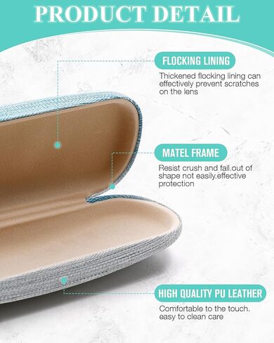 9 قطع حافظة نظارات بقشرة صلبة حافظة نظارات واقية مع قطعة قماش للتنظيف من جلد البولي يوريثان حافظة نظارات متعددة للقراءة للنساء والرجال نظارات شمسية in Kuwait