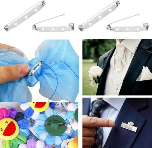 200 Pieces Bar Pin Back 15mm Brooch Pin Back Metal Back Brooches Bar Jewelry Pins Locking Pin Back Clasp for Badges DIY Craft Name Tags (15mm/DIY) in Saudi Arabia