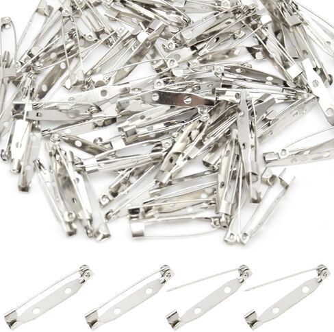 200 Pieces Bar Pin Back 15mm Brooch Pin Back Metal Back Brooches Bar Jewelry Pins Locking Pin Back Clasp for Badges DIY Craft Name Tags (15mm/DIY) in Saudi Arabia