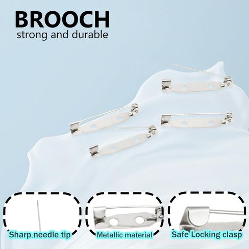 200 Pieces Bar Pin Back 15mm Brooch Pin Back Metal Back Brooches Bar Jewelry Pins Locking Pin Back Clasp for Badges DIY Craft Name Tags (15mm/DIY) in Saudi Arabia