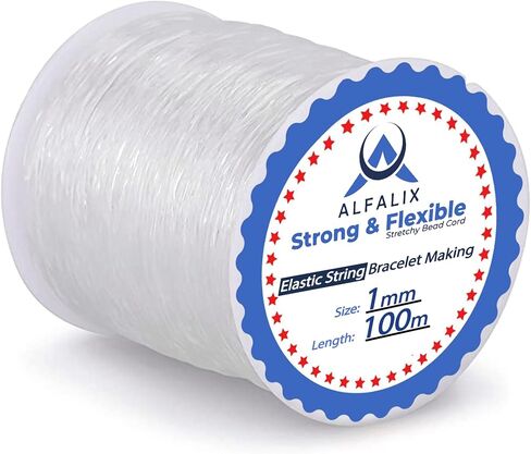 1mm x 100m Clear Elastic Bracelet String Strong & Stretchy Elastic String for Bracelets Bead Cord Elastic for Jewellery Making and Jewelry Making Clear String for Bracelet Making Supplies (1Pcs) in Saudi Arabia
