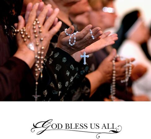 Paialco قلادة مسبحة كاثوليكية مطرزة بالكريستال الأسود للنساء والرجال، 30+6 بوصة in Kuwait